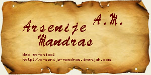 Arsenije Mandraš vizit kartica